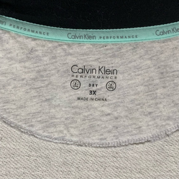 Calvin Klein Performance full-zip hooded sweatshirt in black and gray, size 3X - Picture 5 of 7